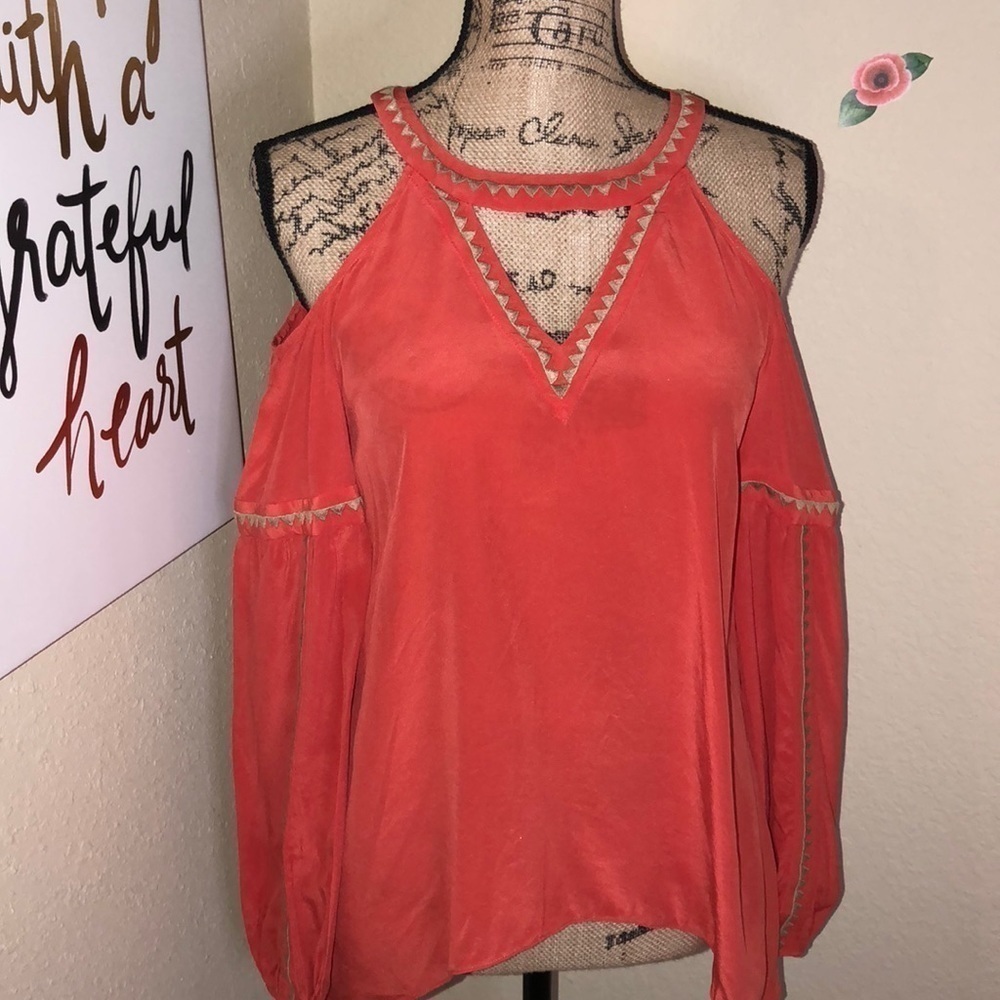 BCBGMaxAzria Cold Shoulder Top